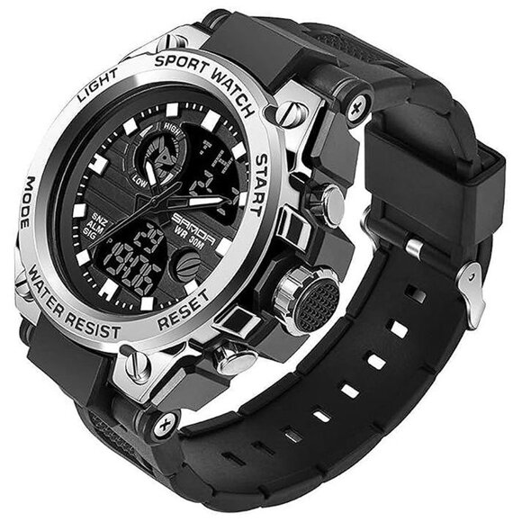 Other - Men's Watches Sports Outdoor Waterproof Military Watch Date Multi 26_Silver
